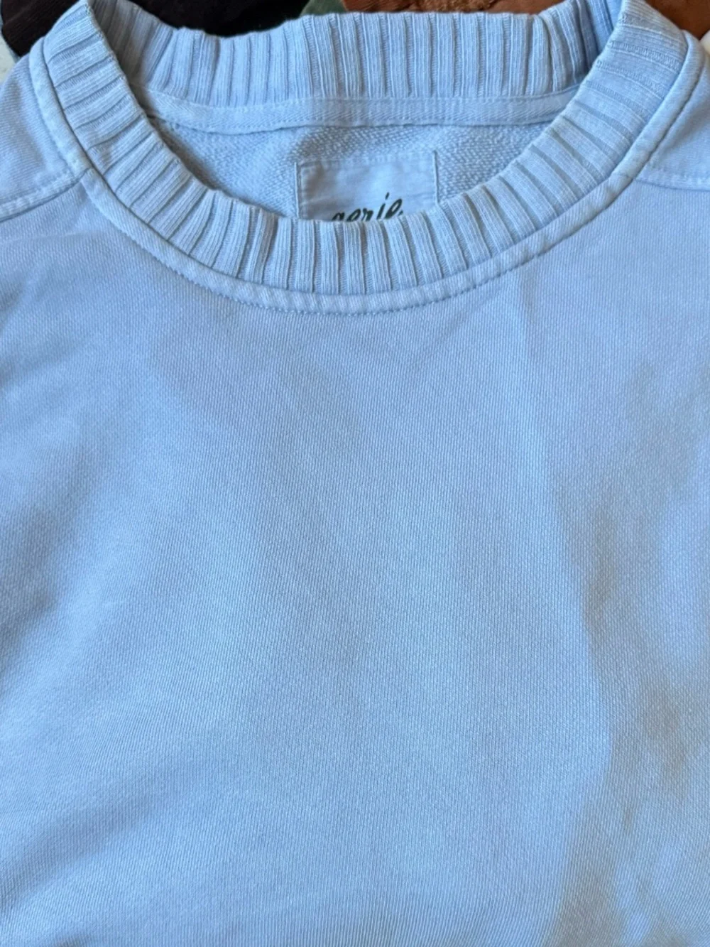 aerie oversized comfy Light Blue Crewneck Sweatshirt size XL 88% cotton - Picture 4 of 7